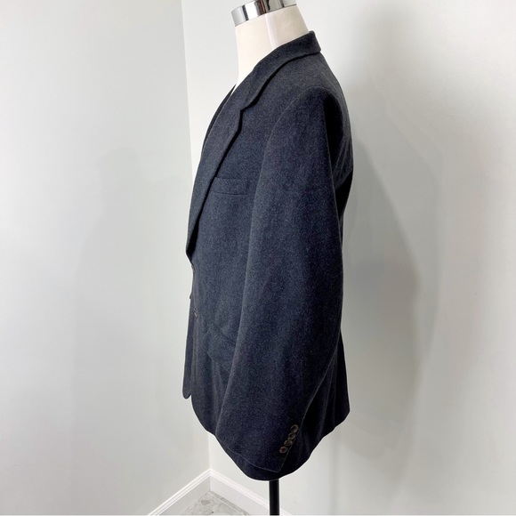 Joseph & Lyman Men's 100% Cashmere Sport Coat Blazer Charcoal Jacket Dark Gray - Picture 4 of 15